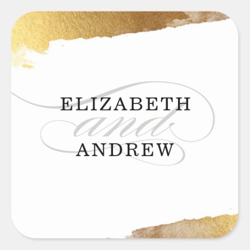WEDDING SEAL modern luxe gold gilded edges