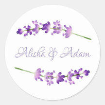 Wedding Seal Sticker Watercolor Lavender