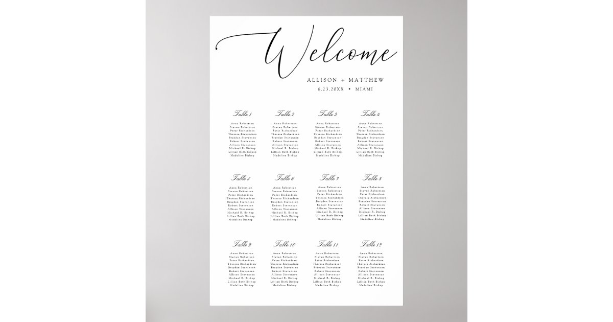 Wedding Seating Chart Zazzle Wedding Seating Chart Zazzle