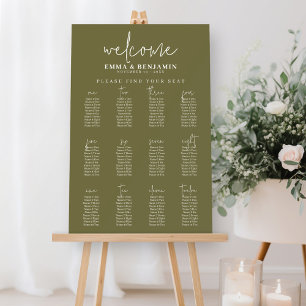 Wedding Seating Chart 12 table - boho sage avocado Foam Board