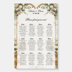 Wedding Seating Chart 12 Tables for 120 Guests Foam Board