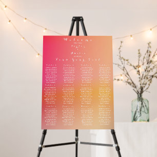 Wedding Seating Chart 12 Tables Sunset Ombre Foam Board