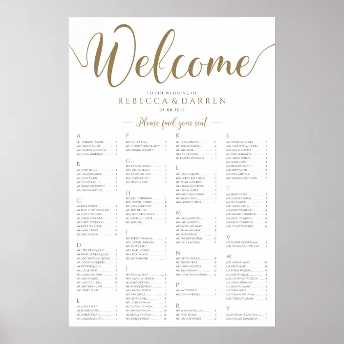 Wedding Seating Chart Template Alphabetized Find your Seat sign Modern Seating Chart Welcome Sign Reception Sign Template Simple Sign