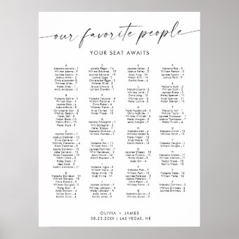 Wedding Seating Chart, Alphabetical Seating Chart | Zazzle