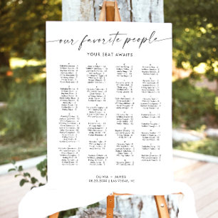 Wedding Seating Chart, Alphabetical Seating Chart Foam Board