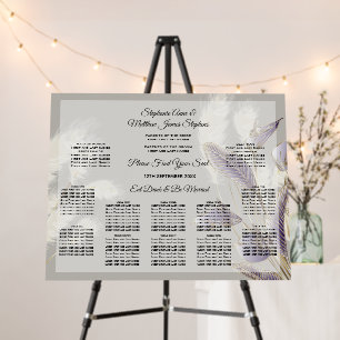 Wedding Seating Chart Amethyst Anthurium Pampas Gr Foam Board