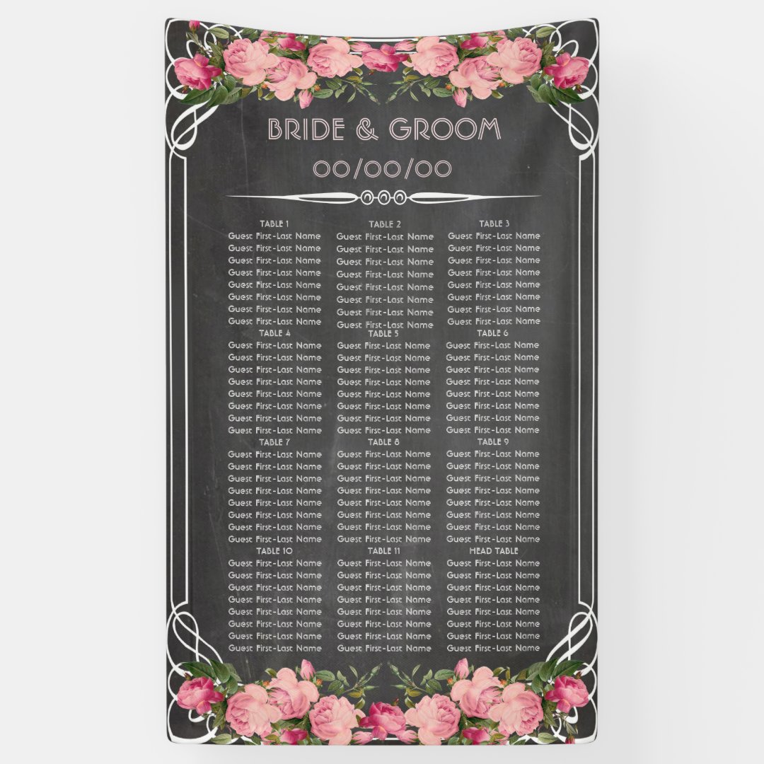 wedding seating chart banner | Zazzle