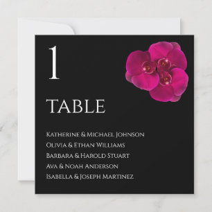 Wedding Seating Chart- Black Fuchsia and White Invitation