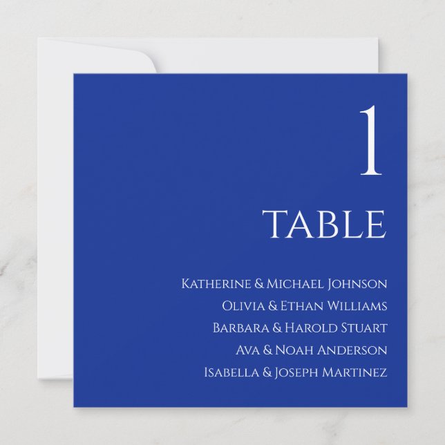 Wedding Seating Chart- Blue and White Invitation (Front)