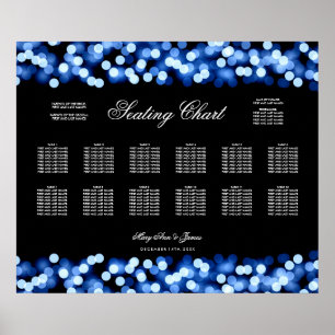 Wedding Seating Chart Blue Hollywood Glam