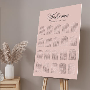 Wedding Seating Chart Blush Pink Calligraphy Foam Board