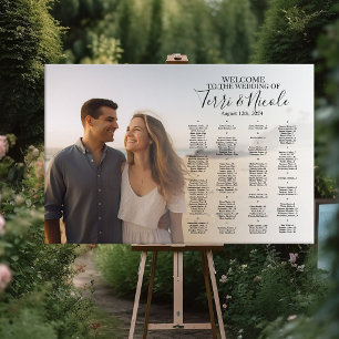 Wedding seating chart board with photo