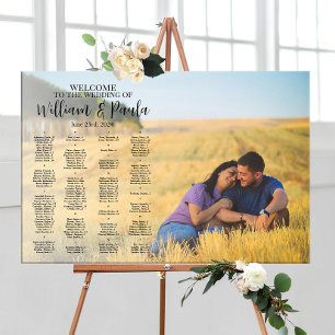 Wedding seating chart board with photo