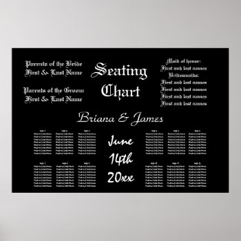 Wedding Seating Chart Bride Groom Bridal Guests by Designs_Accessorize at Zazzle