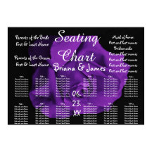 Wedding Seating Chart Bride Groom Bridal Purple