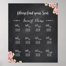 Wedding Seating Chart | Chalkboard Floral