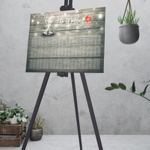 Wedding Seating Chart Champagne Glasses Wood Light