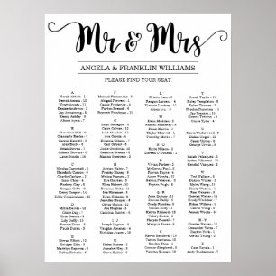 Wedding Seating Chart, Editable Background Color Poster
