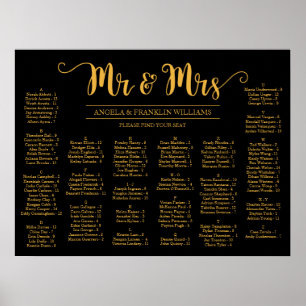 Wedding Seating Chart, Editable Background Color Poster