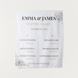 Wedding Seating Chart Elegant Floral Tapestry