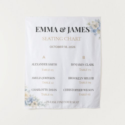 Wedding Seating Chart | Elegant Floral Tapestry