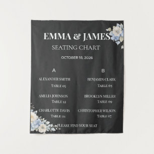 Wedding Seating Chart Elegant Floral Tapestry