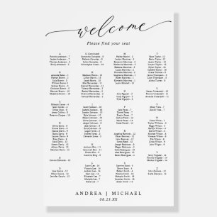 Wedding Seating Chart Elegant Vintage Script 24x36 Foam Board