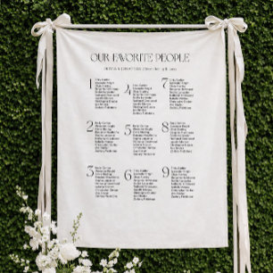 Wedding Seating Chart Fabric 9 Tables Fabric Tapestry