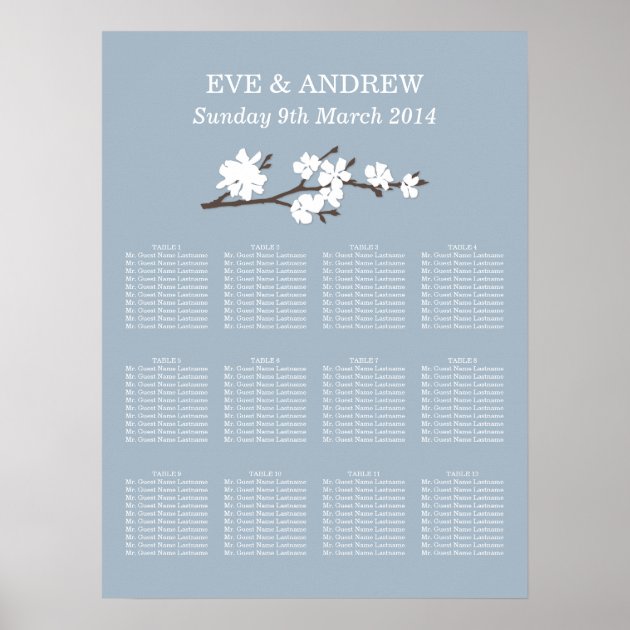 Wedding Seating Chart | Floral Branch Poster