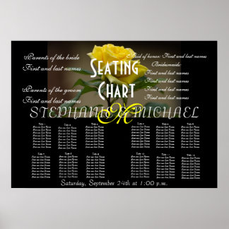 Wedding Seating Chart Flower Blossom Monogram Name