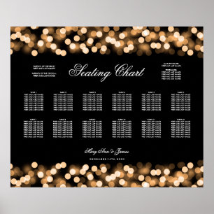Wedding Seating Chart Gold Hollywood Glam