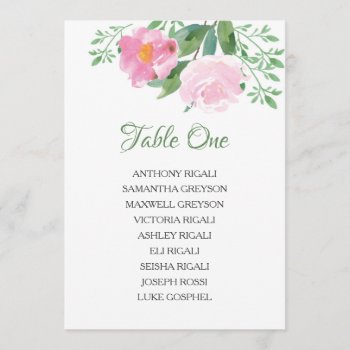 Wedding Seating Chart  Greenery Floral Table Plan Invitation by VGInvites at Zazzle