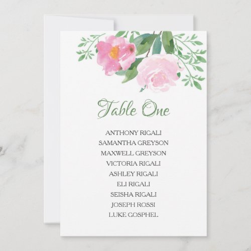 Wedding Seating Chart Greenery Floral Table Plan Invitation