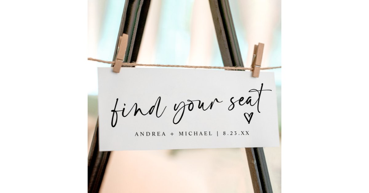 Wedding Seating Chart Header Card Modern Simple | Zazzle