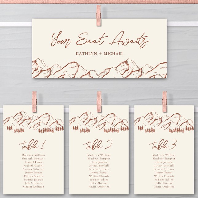Wedding Seating Chart Header Mountain Outdoor Card (Creator Uploaded)