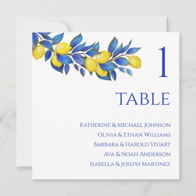Wedding Seating Chart- Mediterranean Invitation (Front)