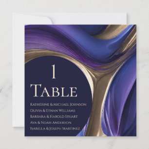Wedding Seating Chart- Modern Blue Purple Gold- Invitation