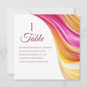Wedding Seating Chart- Modern-Pink Orange Yellow- Invitation