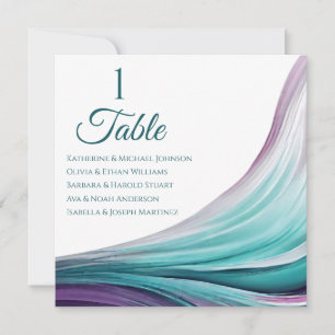 Wedding Seating Chart- Modern-Purple and Teal- Invitation