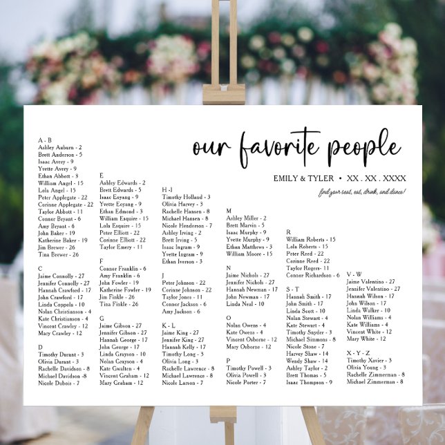 Wedding Seating Chart - Our Favorite People Foam Board (Creator Uploaded)
