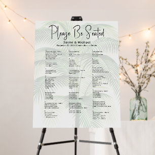 Wedding Seating Chart Palm Tree Foam Board