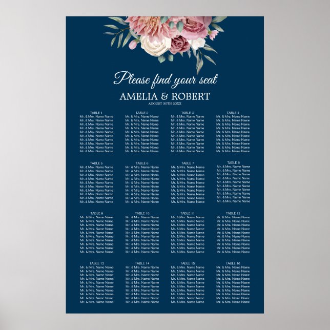 Wedding Seating Chart Poster (Front)
