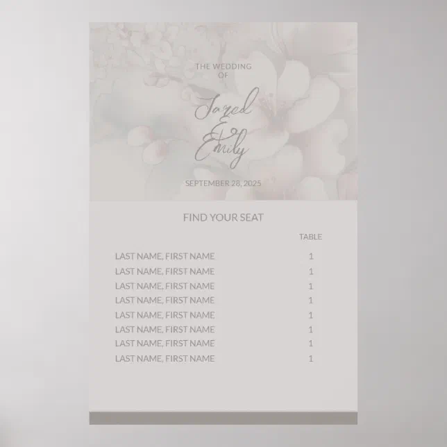 Wedding Seating Chart Poster | Zazzle