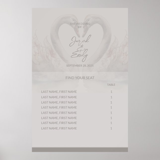 Wedding Seating Chart Poster (Front)