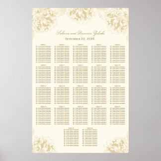 Wedding Seating Chart Poster | Floral Peony Design