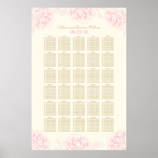Wedding Seating Chart Poster | Floral Peony Design