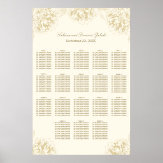 Wedding Seating Chart Poster | Floral Peony Design