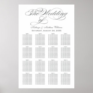 Wedding Seating Chart Poster | Gray Calligraphy