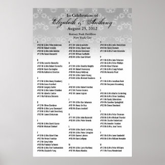 Wedding Seating Chart Poster White Floral