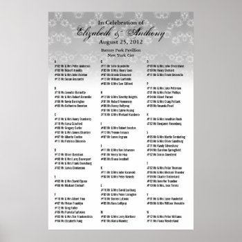 Wedding Seating Chart Poster White Floral by pixibition at Zazzle